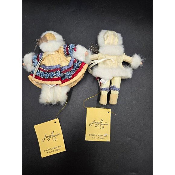 Kurt S. Adler Handcrafted Eskimo Jocelyn Mostrom Doll Ornaments - Lot Of 2 - Picture 3 of 10